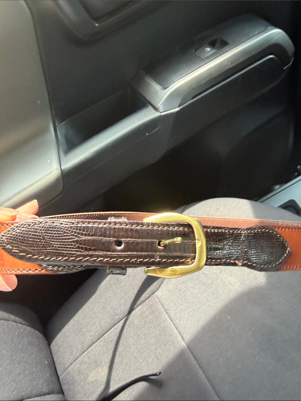 Dior Brown Leather Belt - Smooth Chestnut Finish two tone